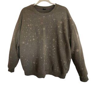 Wild Fable Olive Green Bleach Splatter Sweatshirt Size XL